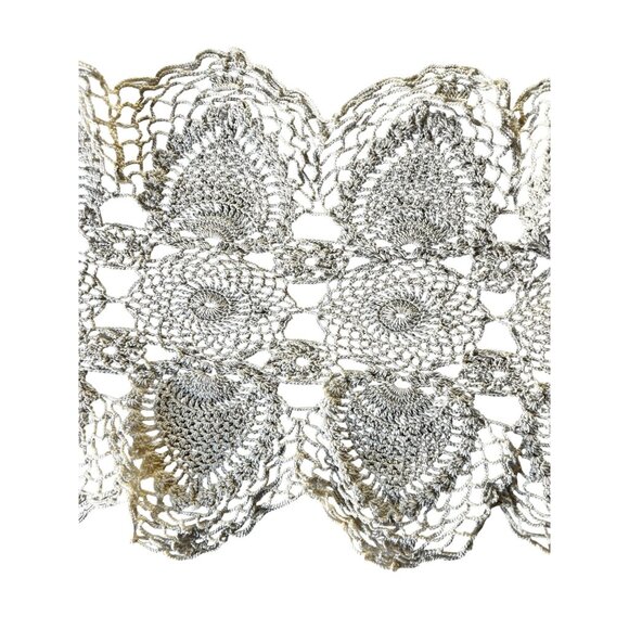 Handmade Crocheted Cream Table Runner 32" x 10" Vintage - Picture 6 of 8